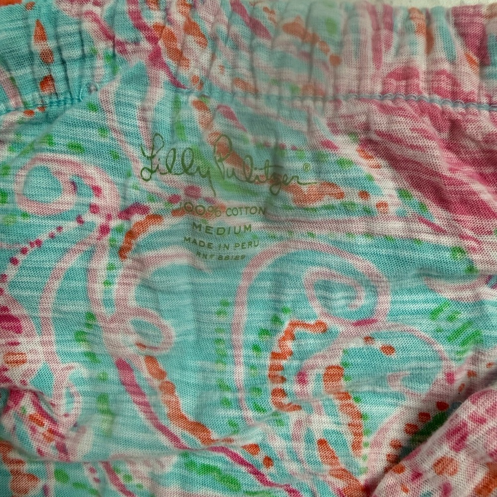 Lilly Pulitzer Ruffle tube Top in Aqua & Pink Jellyfish Print- size medium - Picture 3 of 4